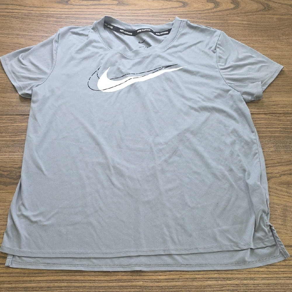 Nike Light Gray Tee with White Swoosh